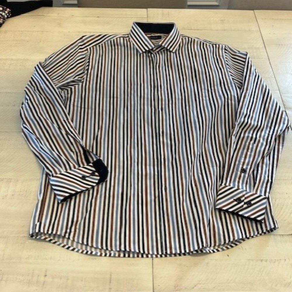 ORVIETO STRIPED SATEEN SHIRT - Picture 2 of 4